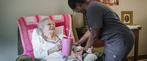 Woodbury Wellness Patient in Rocking Chair