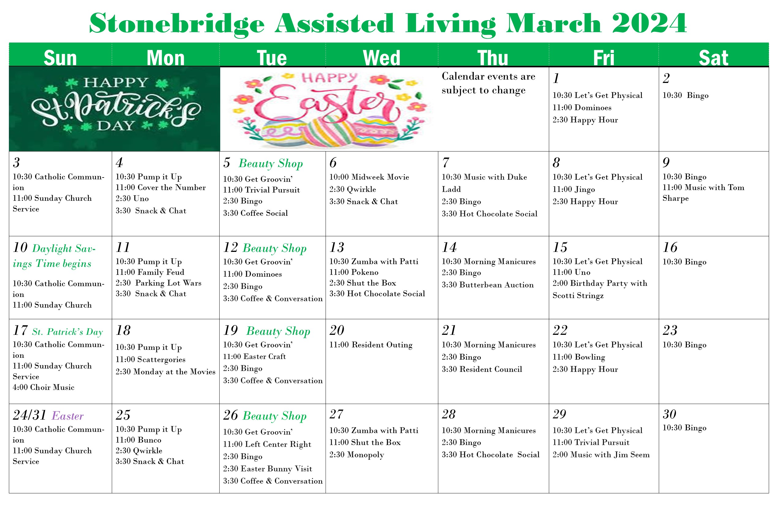 Al March 2024 Calendar Woodbury Wellness