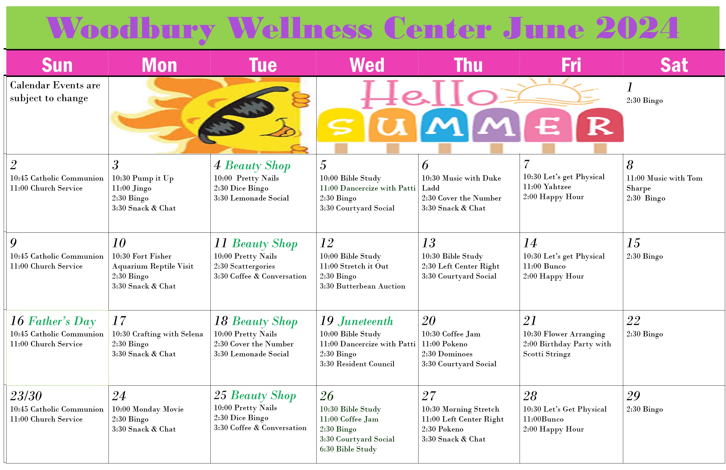 WW Calendar June, 2024-j | Woodbury Wellness